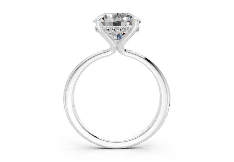 Marlowe Diamond Solitaire Round Cut 1.6mm Engagement Ring - Ring Premier
