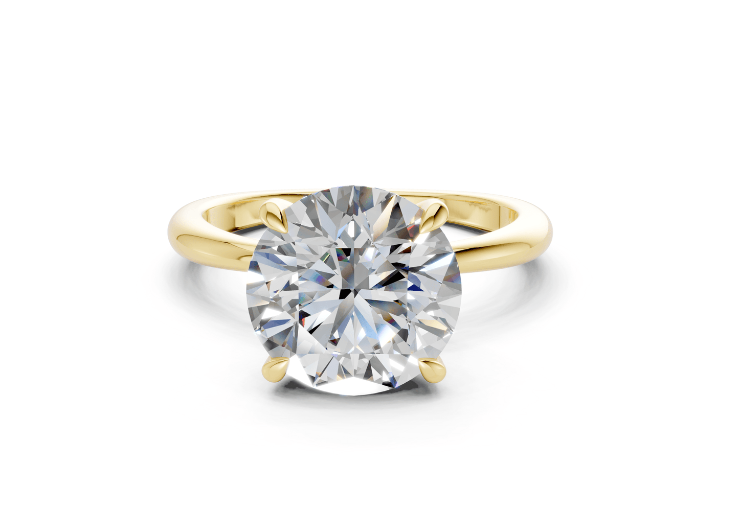 Marlowe Diamond Solitaire Round Cut 1.6mm Engagement Ring - Ring Premier