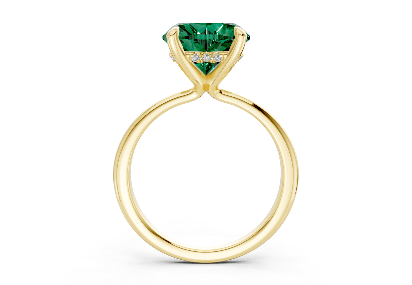 Marlowe Emerald Gemstone Solitaire Heart Cut 1.6mm Engagement Ring - Ring Premier