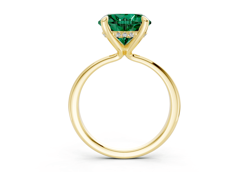 Marlowe Emerald Gemstone Solitaire Heart Cut 1.6mm Engagement Ring