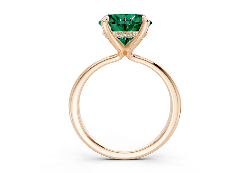 Marlowe Emerald Gemstone Solitaire Heart Cut 1.6mm Engagement Ring - Ring Premier