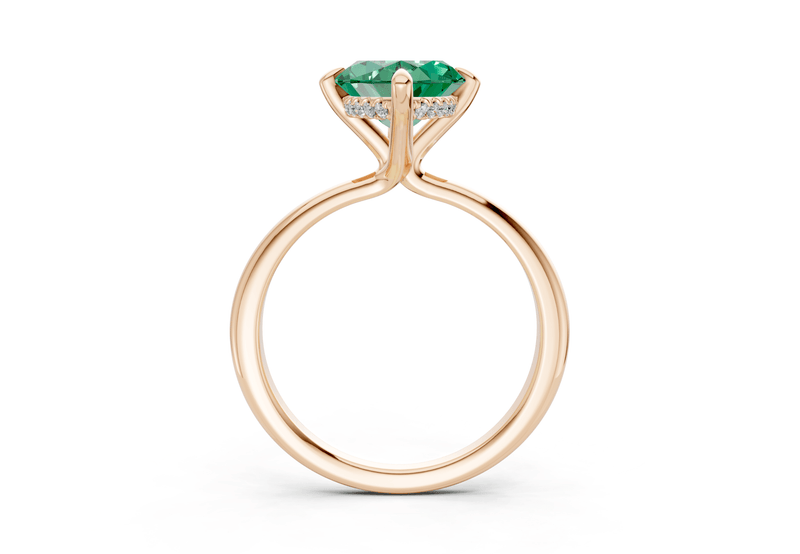 Marlowe Emerald Gemstone Solitaire Marquise Cut 1.6mm Engagement Ring - Ring Premier