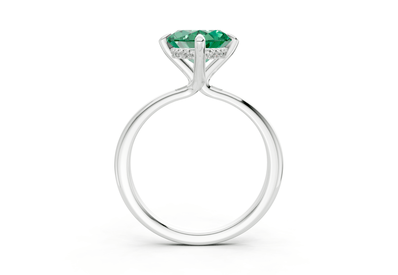 Marlowe Emerald Gemstone Solitaire Marquise Cut 1.6mm Engagement Ring - Ring Premier