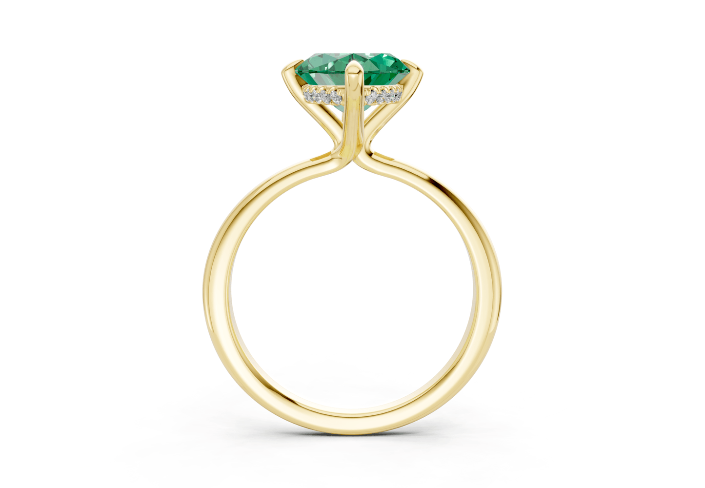 Marlowe Emerald Gemstone Solitaire Marquise Cut 1.6mm Engagement Ring - Ring Premier