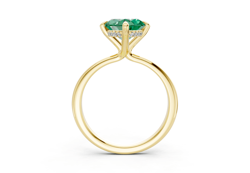 Marlowe Emerald Gemstone Solitaire Marquise Cut 1.6mm Engagement Ring