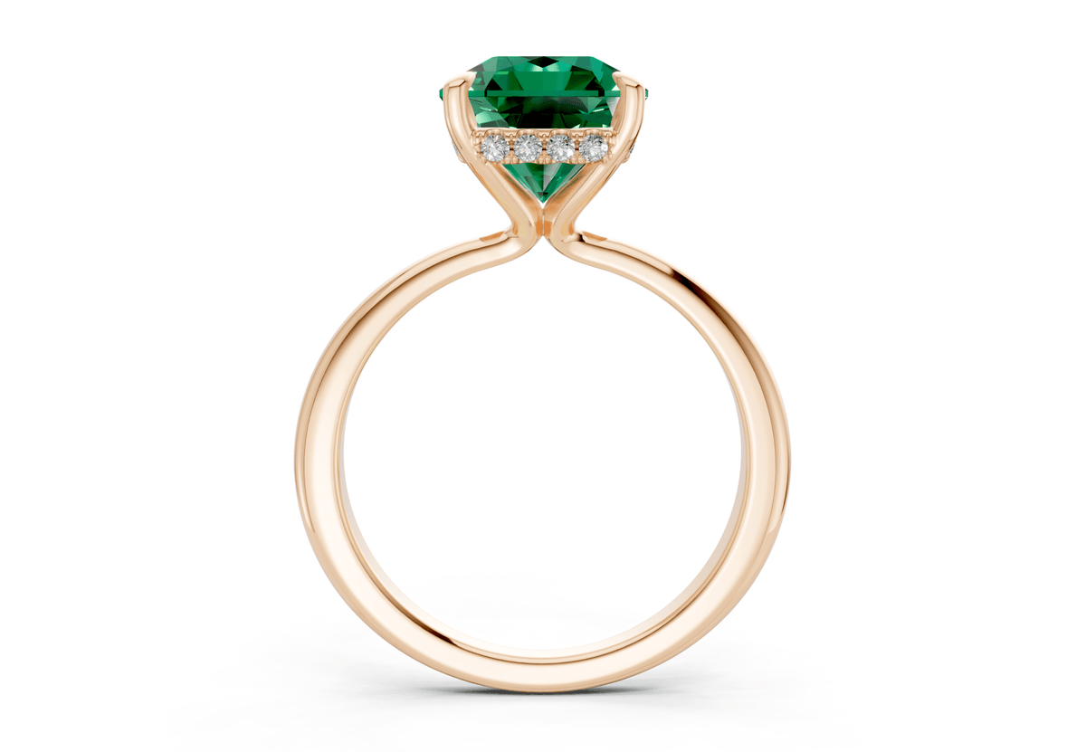 Marlowe Emerald Gemstone Solitaire Radiant Squareuare Cut 1.6mm Engagement Ring