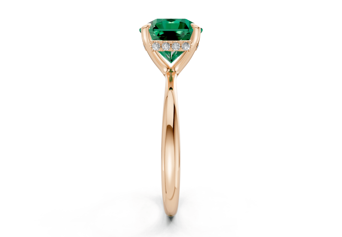 Marlowe Emerald Gemstone Solitaire Radiant Squareuare Cut 1.6mm Engagement Ring