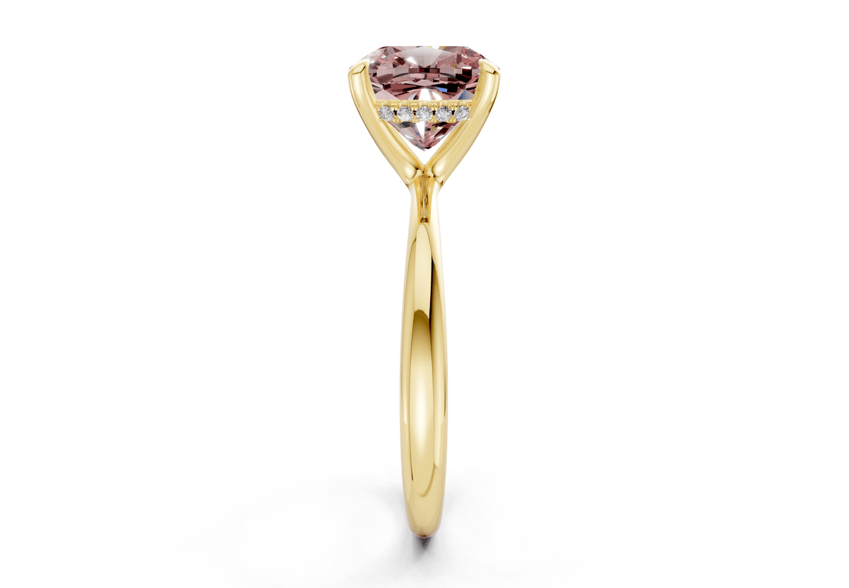 Marlowe Pink Diamond Solitaire Cushion Squareuare Cut 1.6mm Engagement Ring