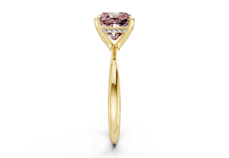 Marlowe Pink Diamond Solitaire Cushion Squareuare Cut 1.6mm Engagement Ring - Ring Premier
