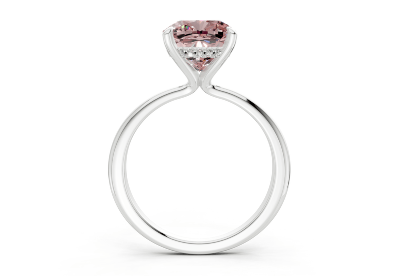 Marlowe Pink Diamond Solitaire Cushion Squareuare Cut 1.6mm Engagement Ring - Ring Premier