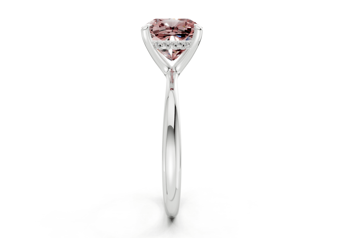 Marlowe Pink Diamond Solitaire Cushion Squareuare Cut 1.6mm Engagement Ring