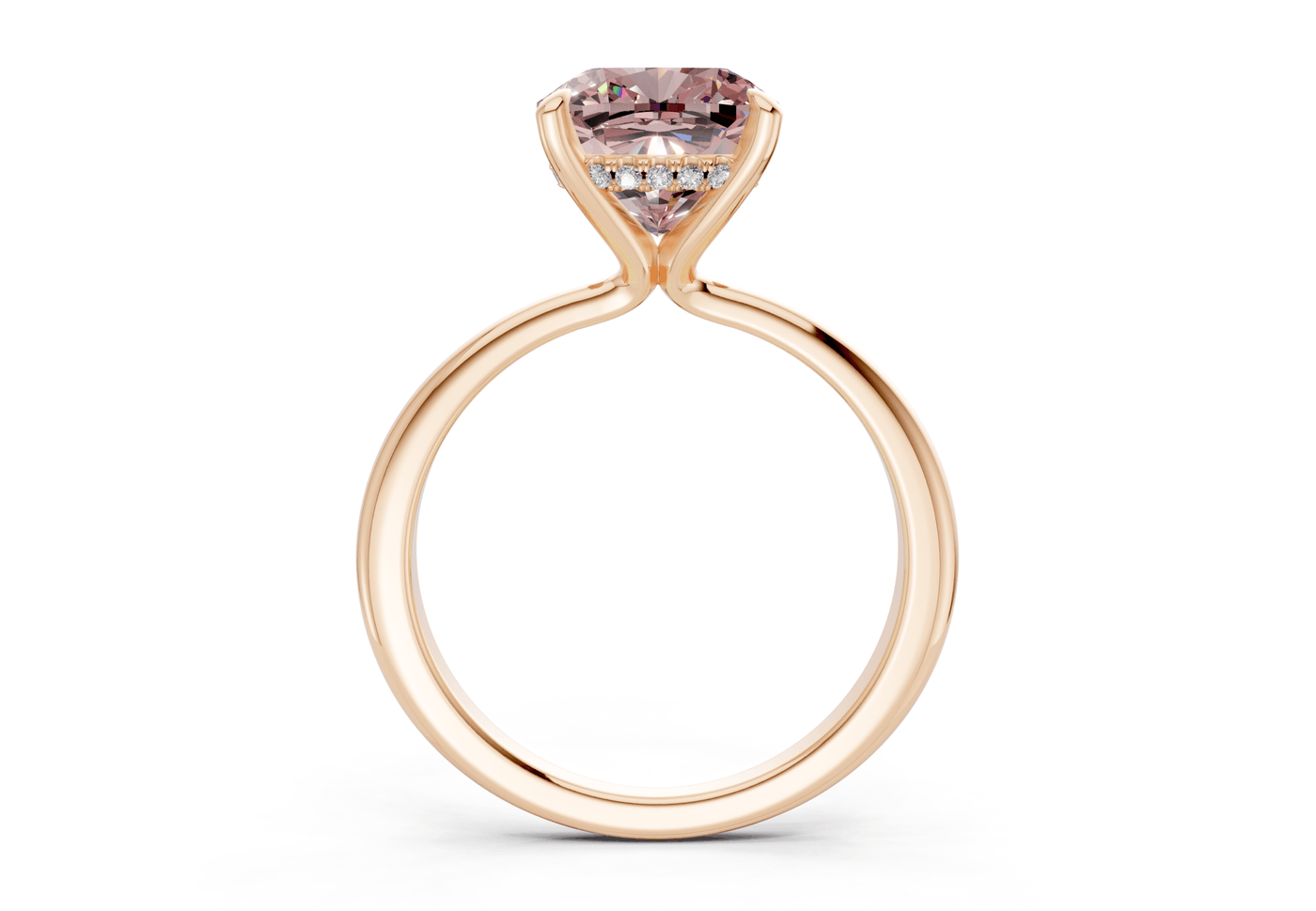 Marlowe Pink Diamond Solitaire Cushion Squareuare Cut 1.6mm Engagement Ring