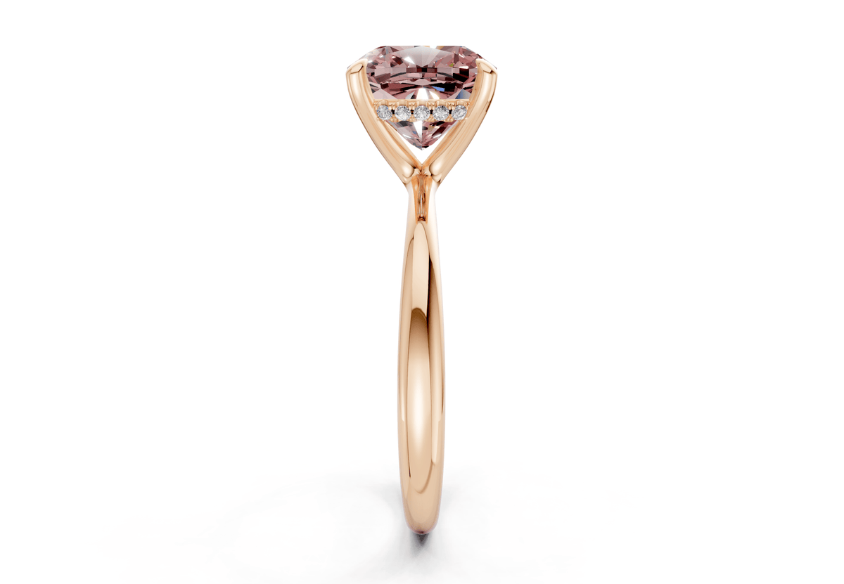 Marlowe Pink Diamond Solitaire Cushion Squareuare Cut 1.6mm Engagement Ring