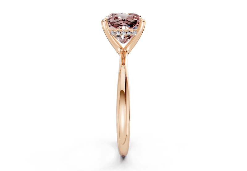 Marlowe Pink Diamond Solitaire Cushion Squareuare Cut 1.6mm Engagement Ring - Ring Premier