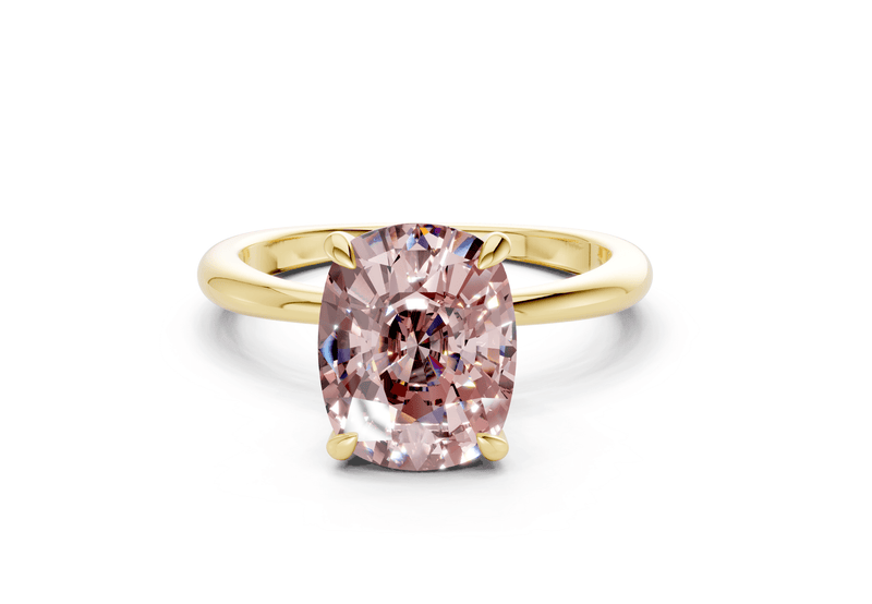 Marlowe Pink Diamond Solitaire Elongated Cushion Cut 1.6mm Engagement Ring