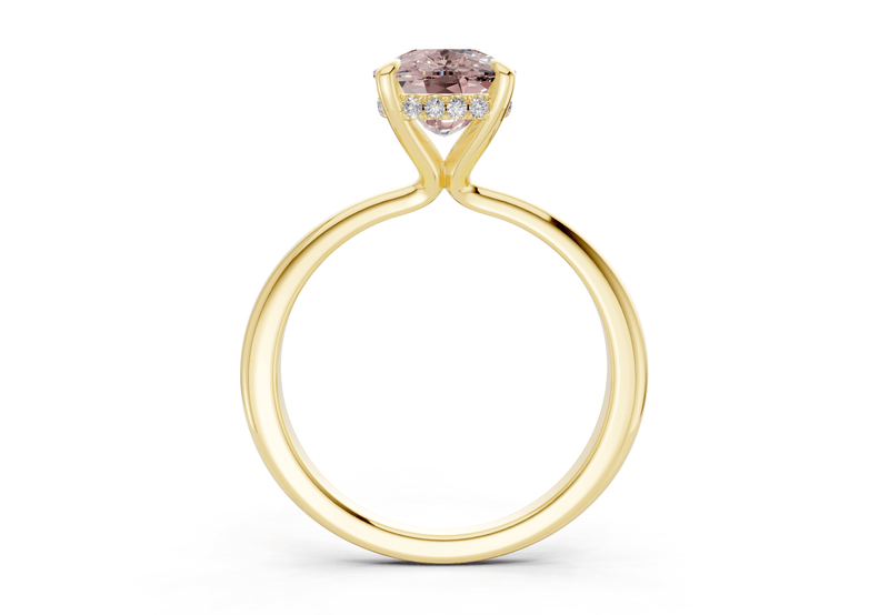 Marlowe Pink Diamond Solitaire Elongated Cushion Cut 1.6mm Engagement Ring