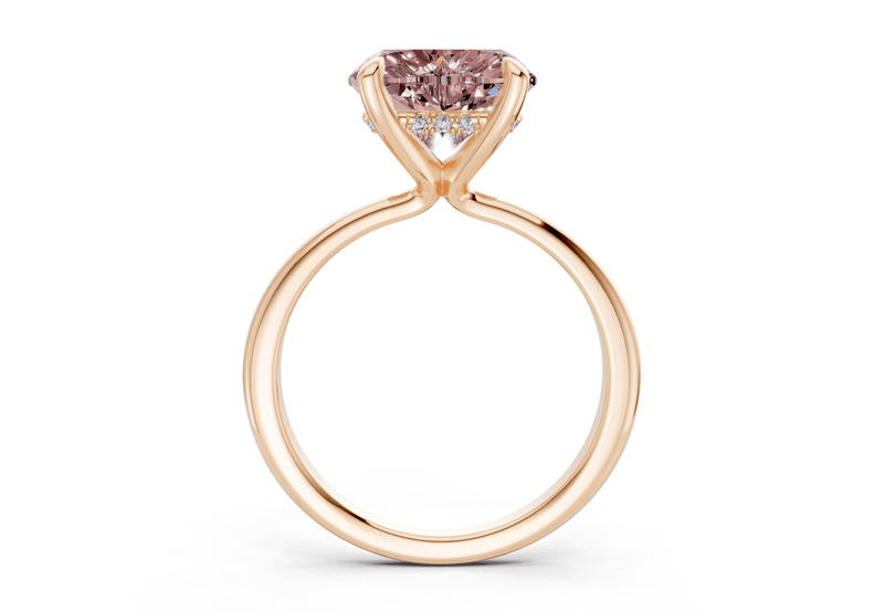 Marlowe Pink Diamond Solitaire Heart Cut 1.6mm Engagement Ring - Ring Premier