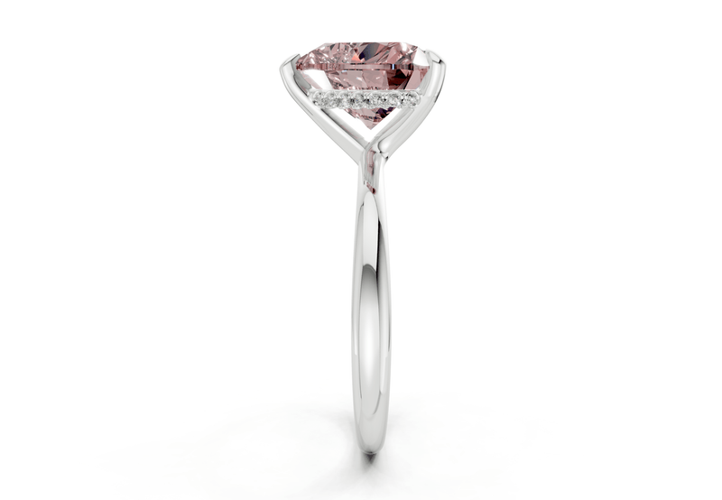 Marlowe Pink Diamond Solitaire Heart Cut 1.6mm Engagement Ring - Ring Premier