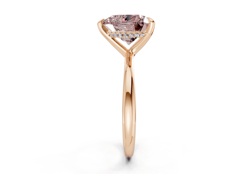 Marlowe Pink Diamond Solitaire Heart Cut 1.6mm Engagement Ring - Ring Premier