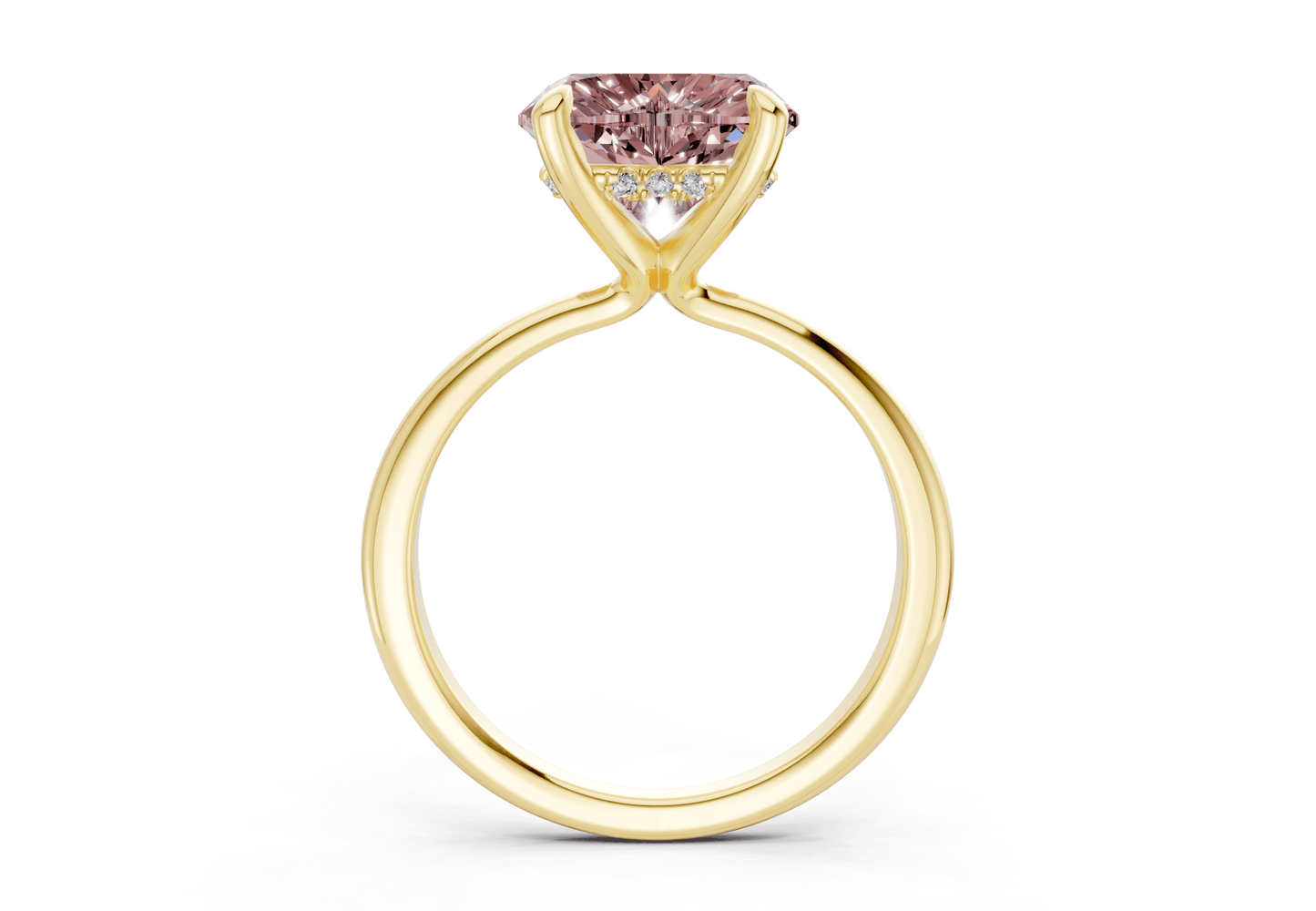 Marlowe Pink Diamond Solitaire Heart Cut 1.6mm Engagement Ring - Ring Premier