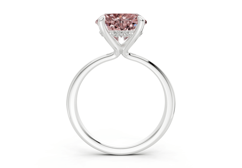 Marlowe Pink Diamond Solitaire Heart Cut 1.6mm Engagement Ring - Ring Premier