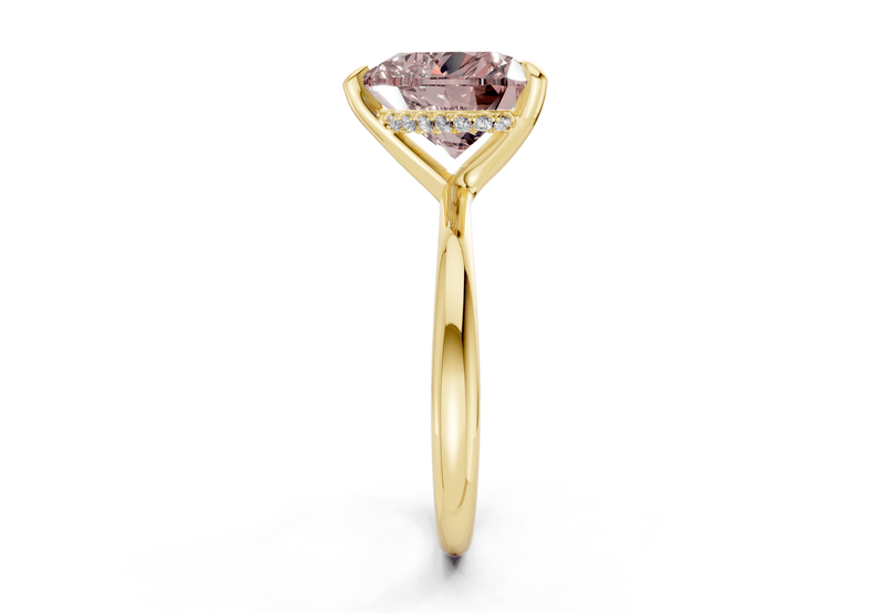 Marlowe Pink Diamond Solitaire Heart Cut 1.6mm Engagement Ring - Ring Premier