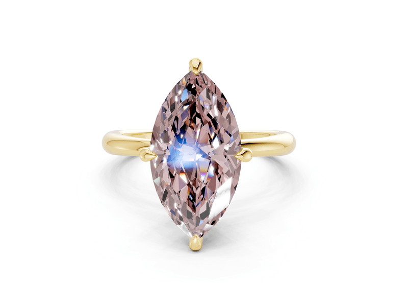 Marlowe Pink Diamond Solitaire Marquise Cut 1.6mm Engagement Ring
