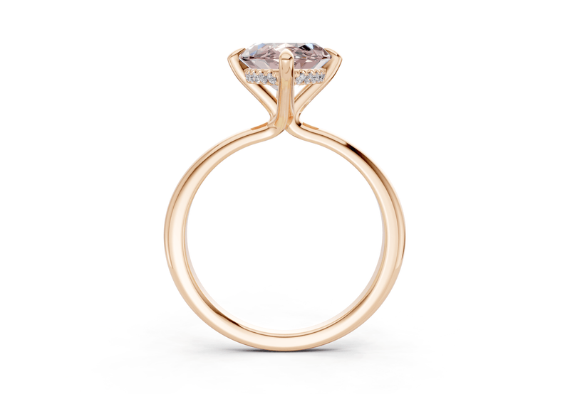 Marlowe Pink Diamond Solitaire Marquise Cut 1.6mm Engagement Ring - Ring Premier