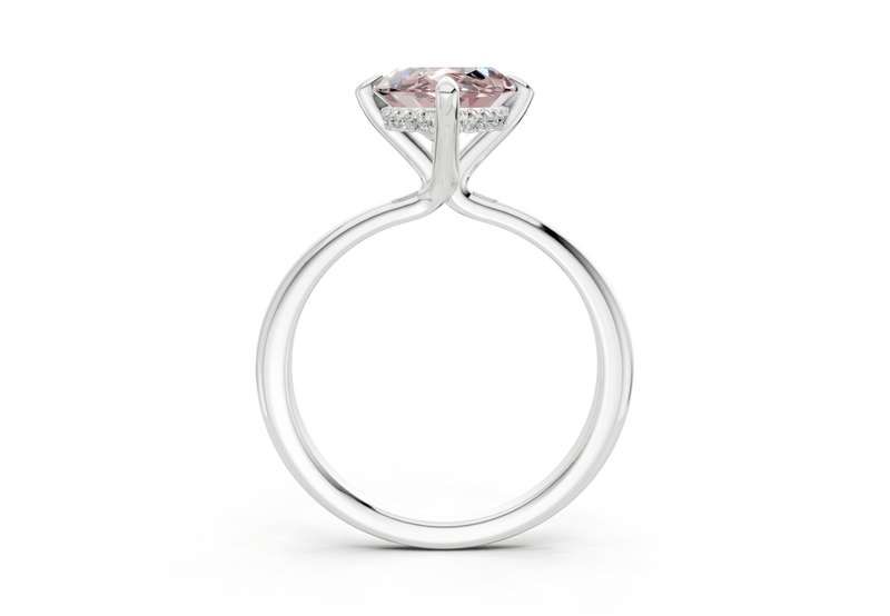 Marlowe Pink Diamond Solitaire Marquise Cut 1.6mm Engagement Ring - Ring Premier