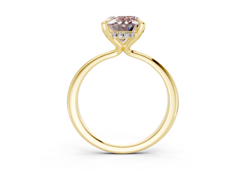 Marlowe Pink Diamond Solitaire Oval Cut 1.6mm Engagement Ring