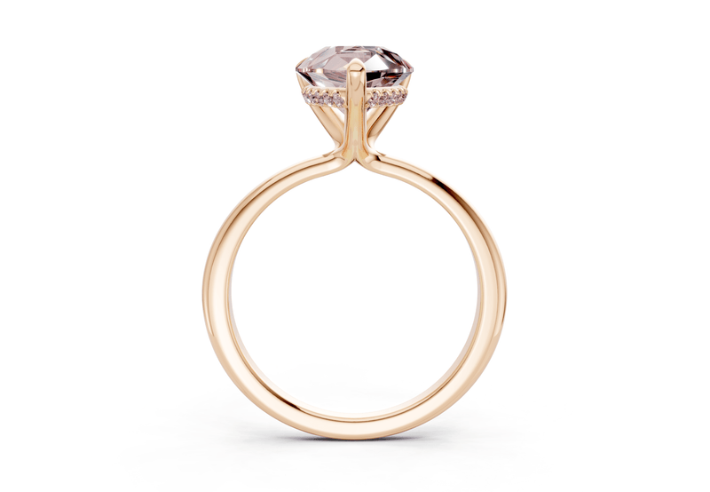 Marlowe Pink Diamond Solitaire Pear Cut 1.6mm Engagement Ring - Ring Premier