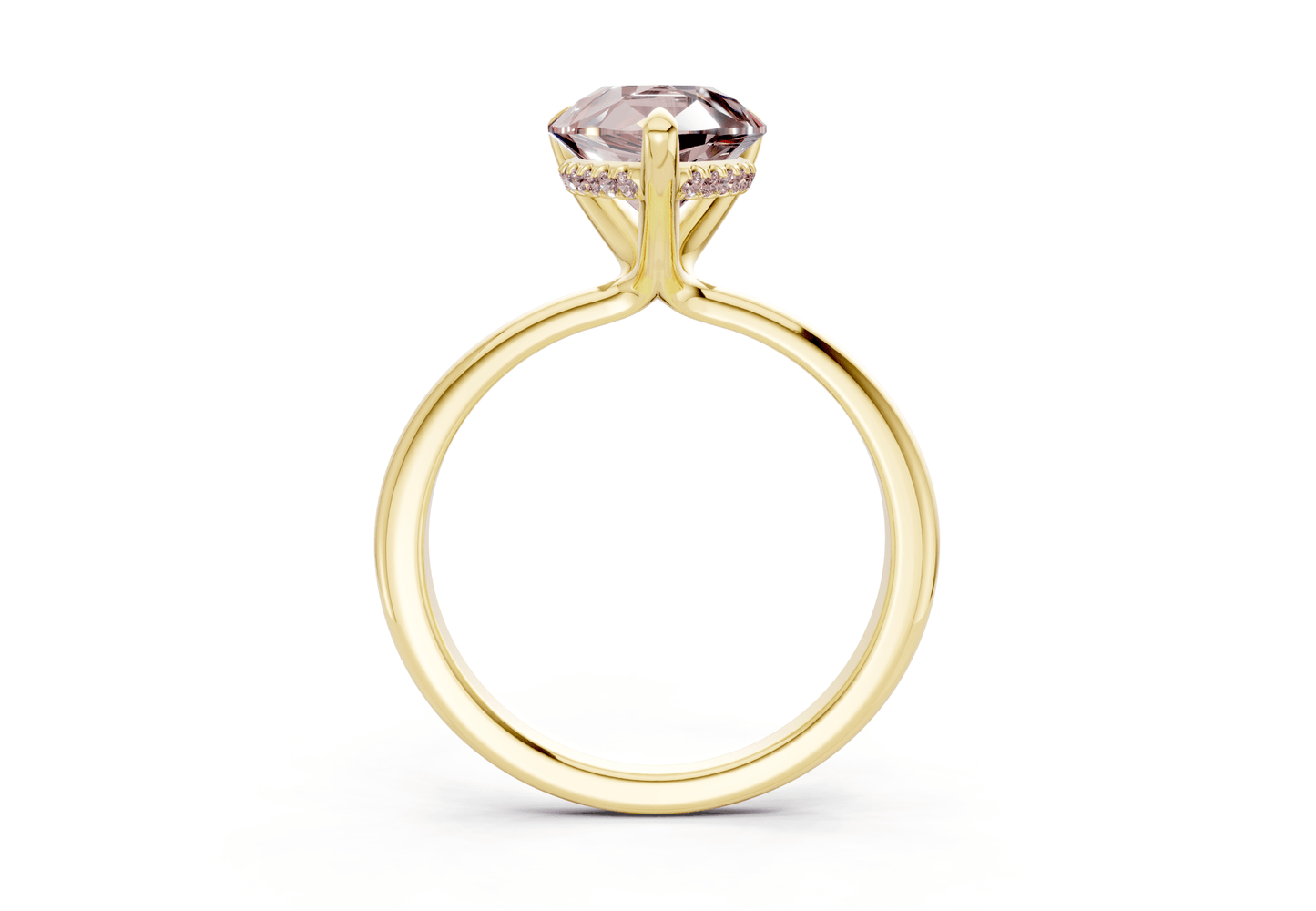 Marlowe Pink Diamond Solitaire Pear Cut 1.6mm Engagement Ring - Ring Premier