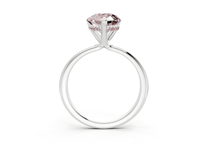 Marlowe Pink Diamond Solitaire Pear Cut 1.6mm Engagement Ring - Ring Premier