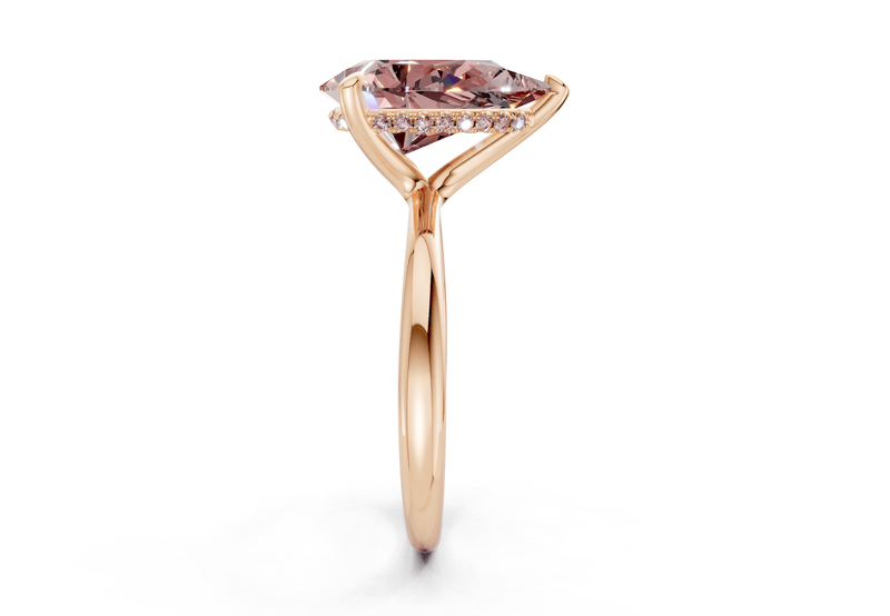 Marlowe Pink Diamond Solitaire Pear Cut 1.6mm Engagement Ring - Ring Premier