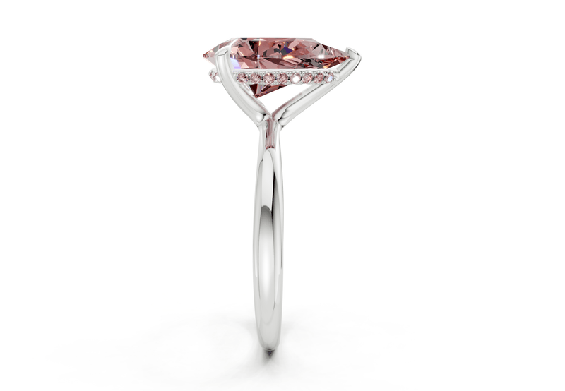Marlowe Pink Diamond Solitaire Pear Cut 1.6mm Engagement Ring - Ring Premier