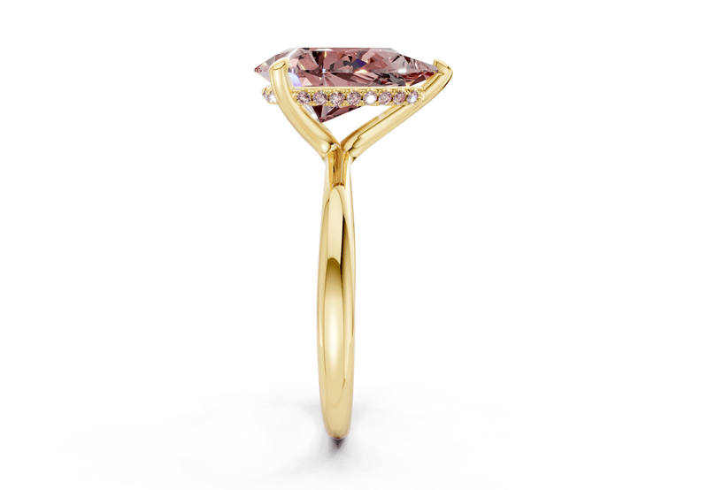 Marlowe Pink Diamond Solitaire Pear Cut 1.6mm Engagement Ring - Ring Premier