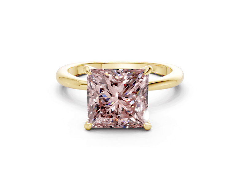 Marlowe Pink Diamond Solitaire Princess Cut 1.6mm Engagement Ring