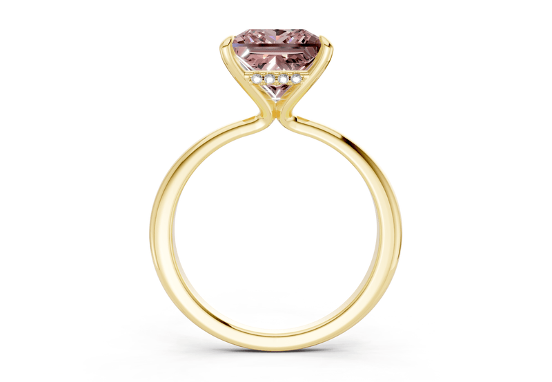 Marlowe Pink Diamond Solitaire Princess Cut 1.6mm Engagement Ring