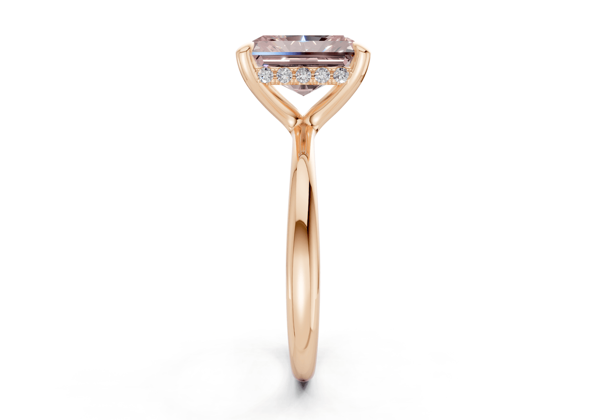 Marlowe Pink Diamond Solitaire Radiant Cut 1.6mm Engagement Ring