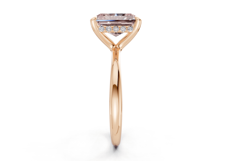 Marlowe Pink Diamond Solitaire Radiant Cut 1.6mm Engagement Ring - Ring Premier