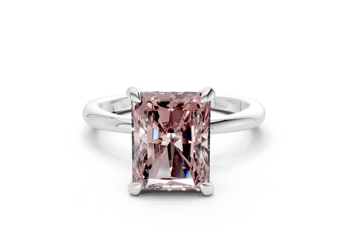 Marlowe Pink Diamond Solitaire Radiant Cut 1.6mm Engagement Ring