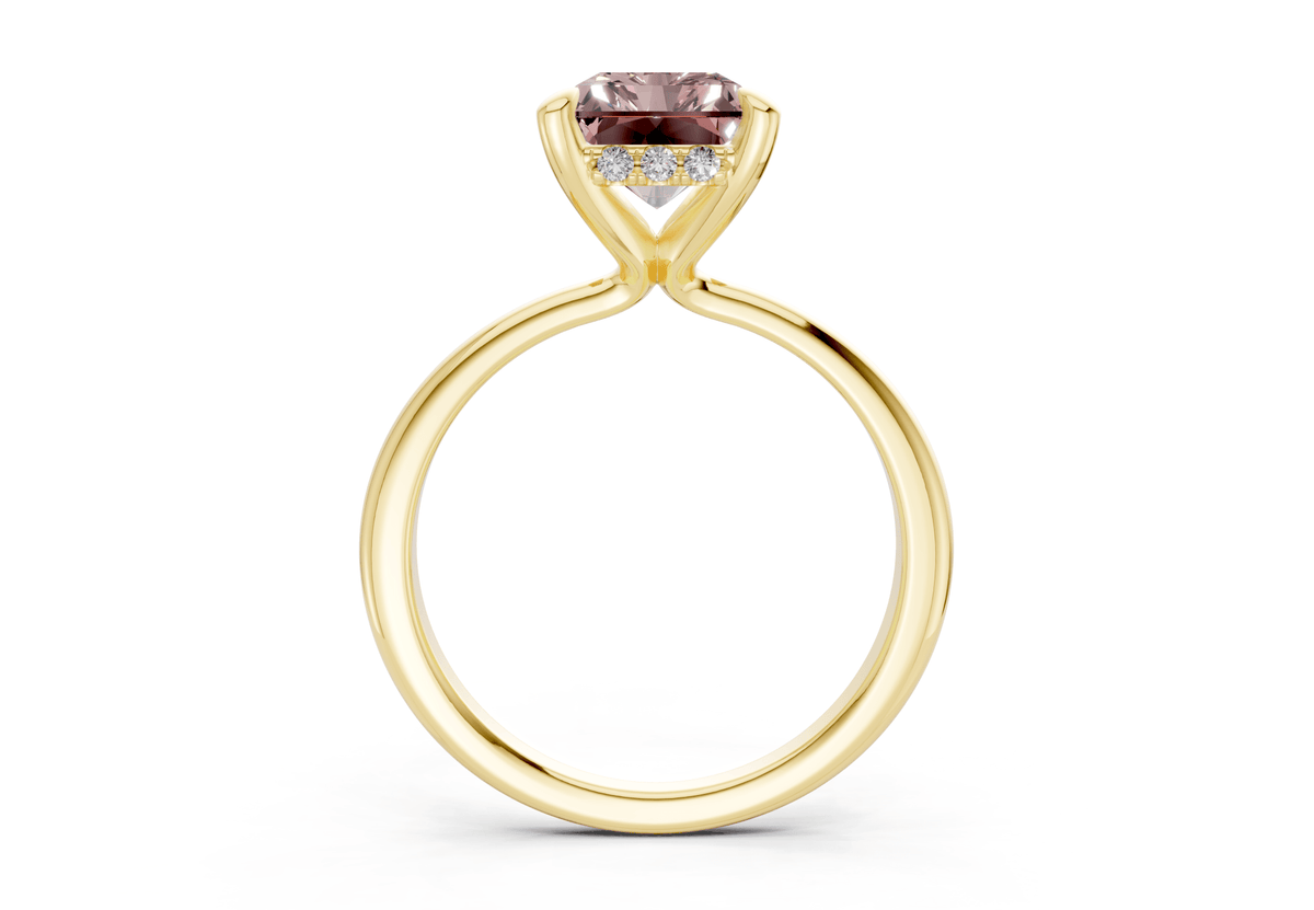 Marlowe Pink Diamond Solitaire Radiant Cut 1.6mm Engagement Ring