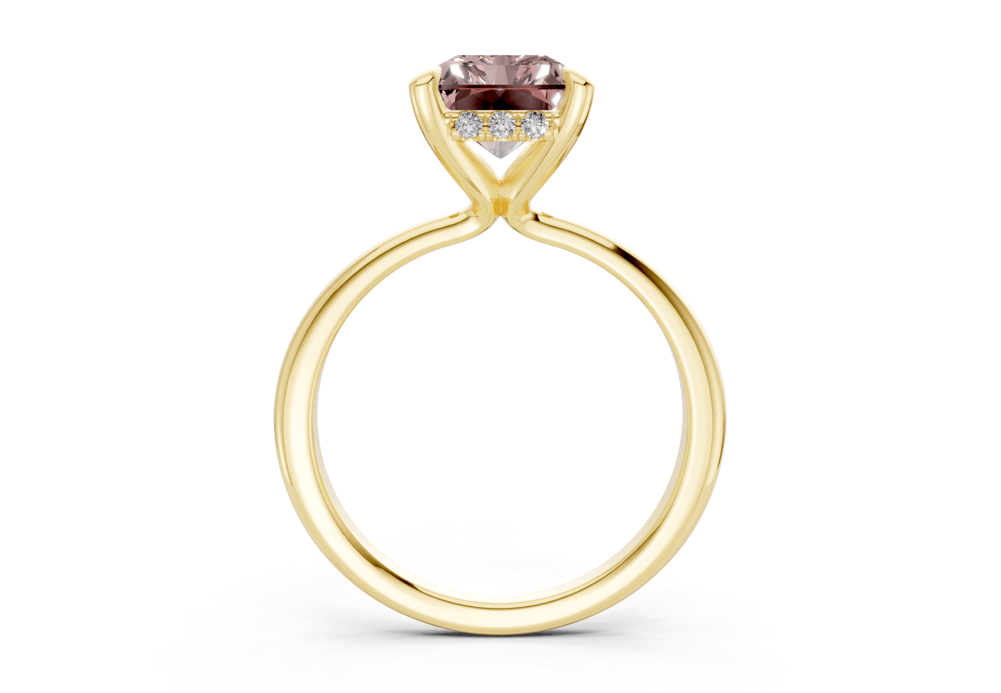 Marlowe Pink Diamond Solitaire Radiant Cut 1.6mm Engagement Ring - Ring Premier