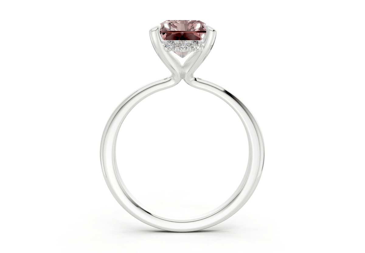 Marlowe Pink Diamond Solitaire Radiant Cut 1.6mm Engagement Ring