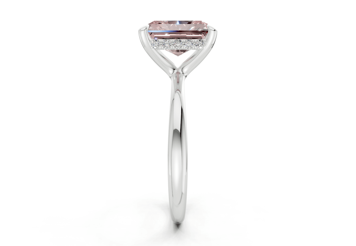 Marlowe Pink Diamond Solitaire Radiant Cut 1.6mm Engagement Ring