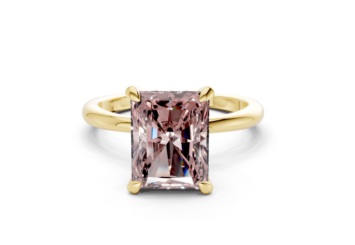 Marlowe Pink Diamond Solitaire Radiant Cut 1.6mm Engagement Ring