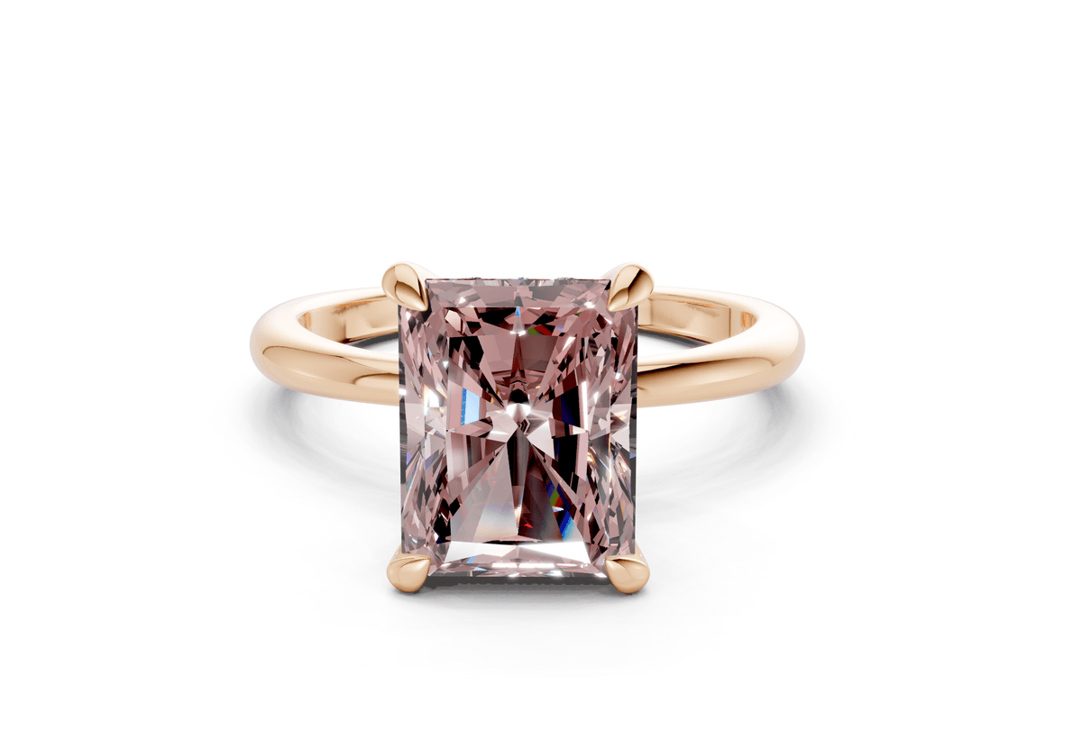 Marlowe Pink Diamond Solitaire Radiant Cut 1.6mm Engagement Ring