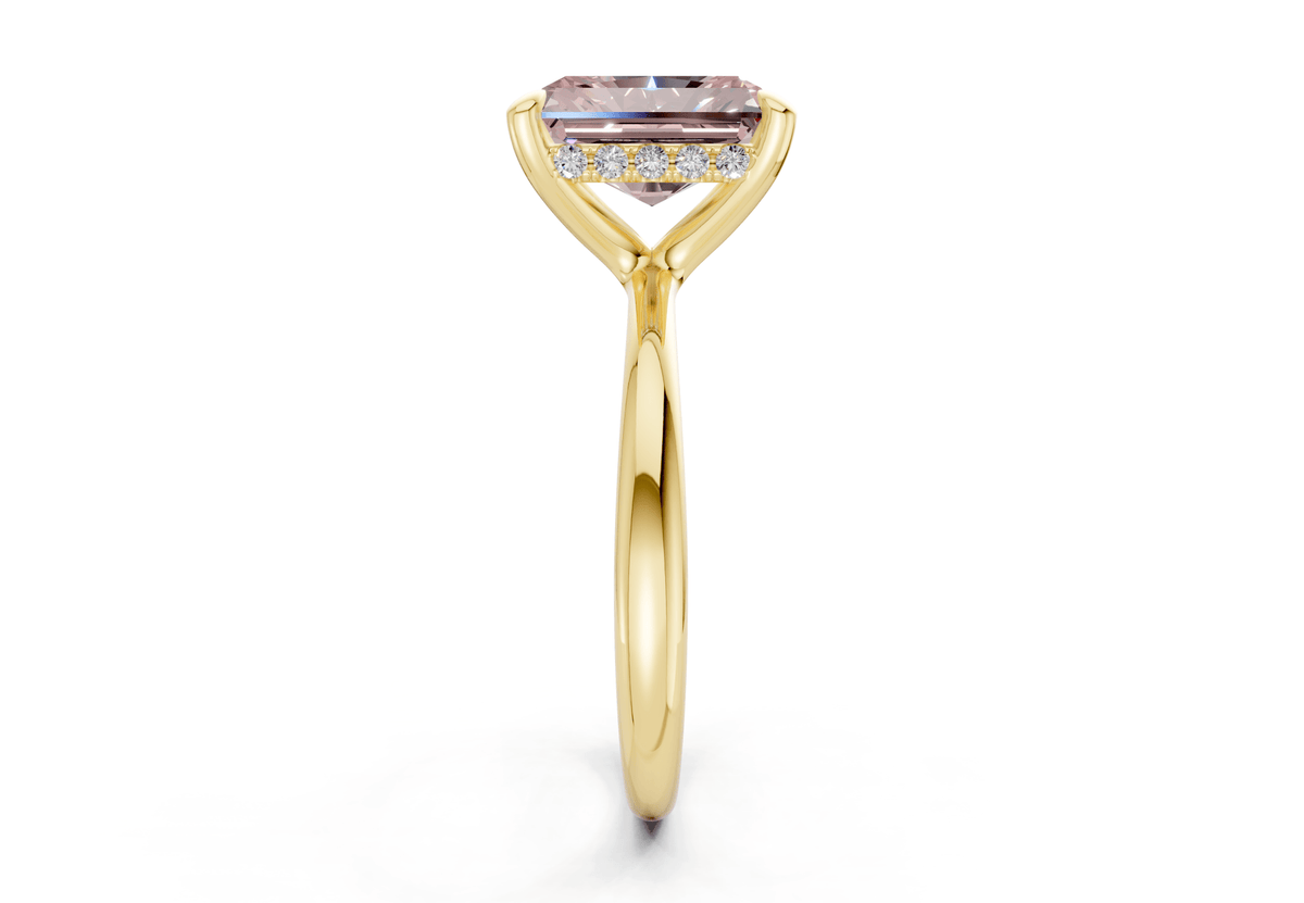 Marlowe Pink Diamond Solitaire Radiant Cut 1.6mm Engagement Ring