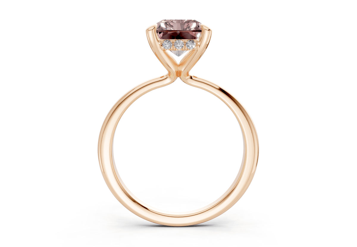 Marlowe Pink Diamond Solitaire Radiant Cut 1.6mm Engagement Ring