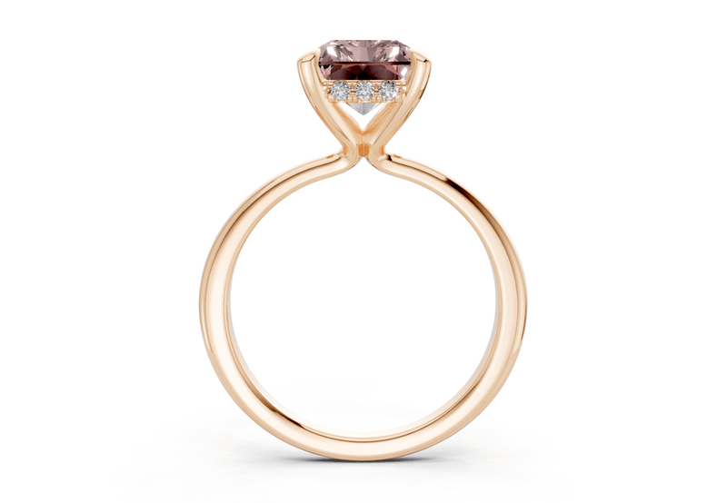 Marlowe Pink Diamond Solitaire Radiant Cut 1.6mm Engagement Ring - Ring Premier